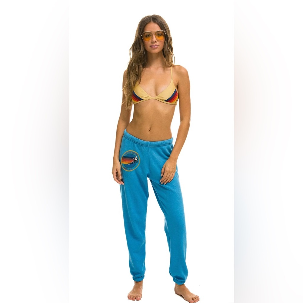 NWT Aviator Nation Vail Sweatpants Ocean Blue Size Medium